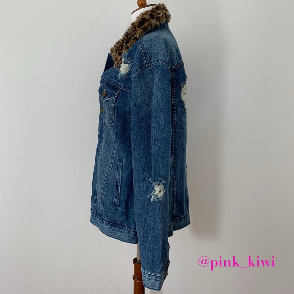 ⬇️REDUCED❗️Show Me Your Mumu Drine Cheetah Faux Fur Denim Jacket - Picture 6 of 13
